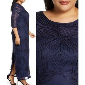 JS Collections pearl beaded soutache gown